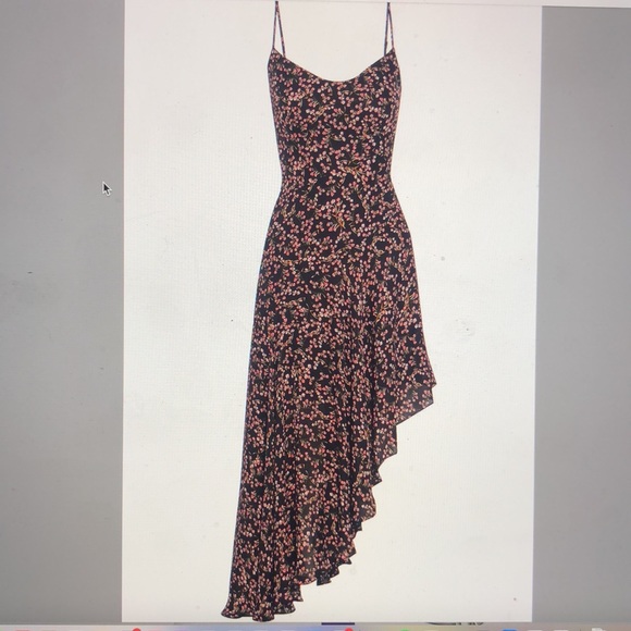 NICHOLAS ASYMMETRIC SILK DRESS